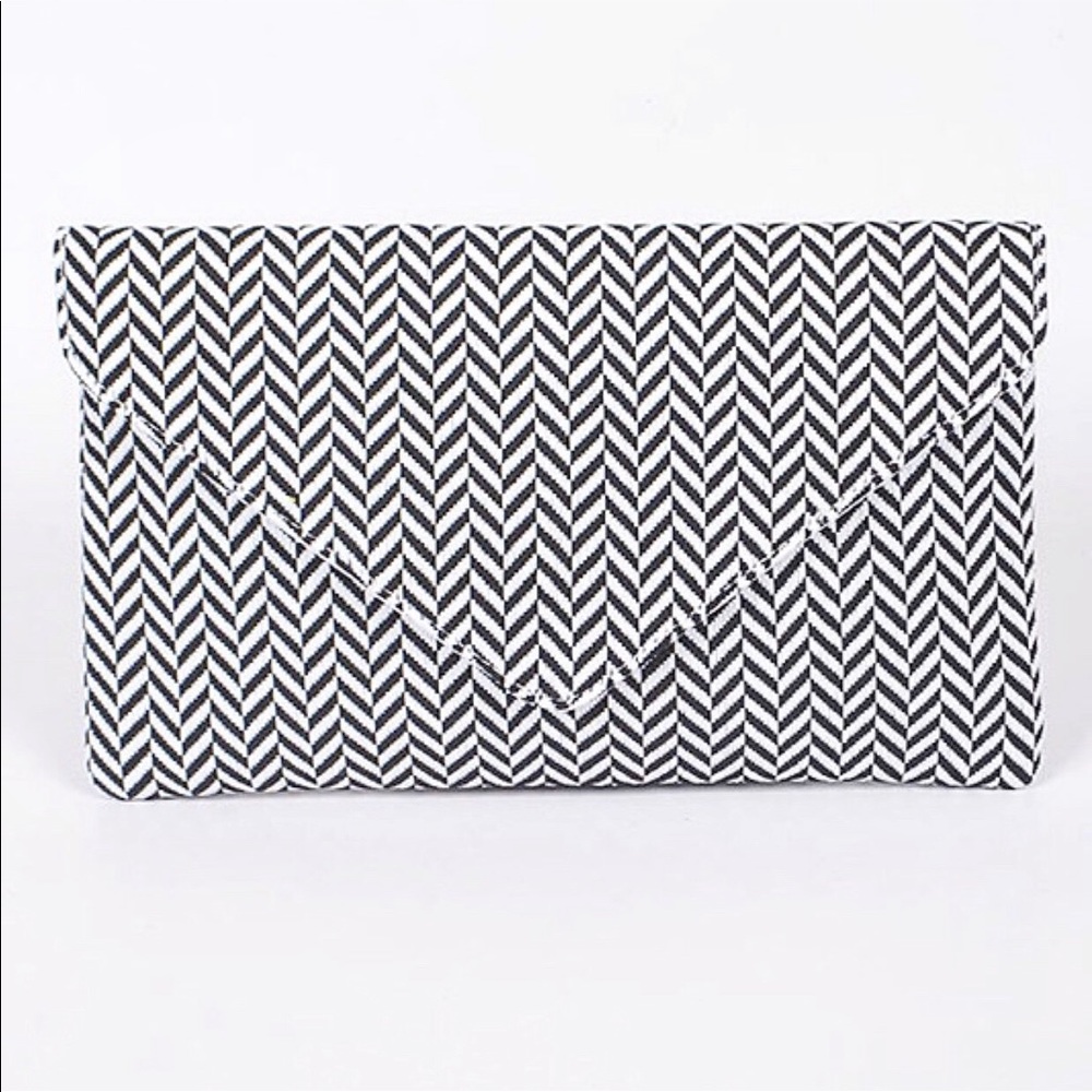 Chevron Print Envelope Clutch Bag
